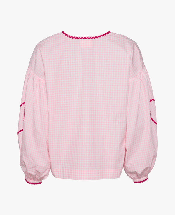 Astrid Organic Cotton Top - Pink Checks