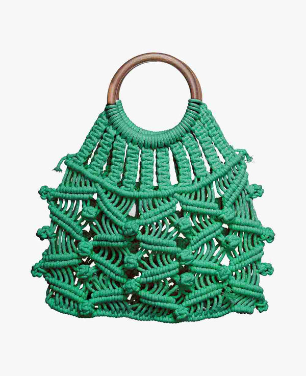 Netty Macramé Bag - Vivid Green