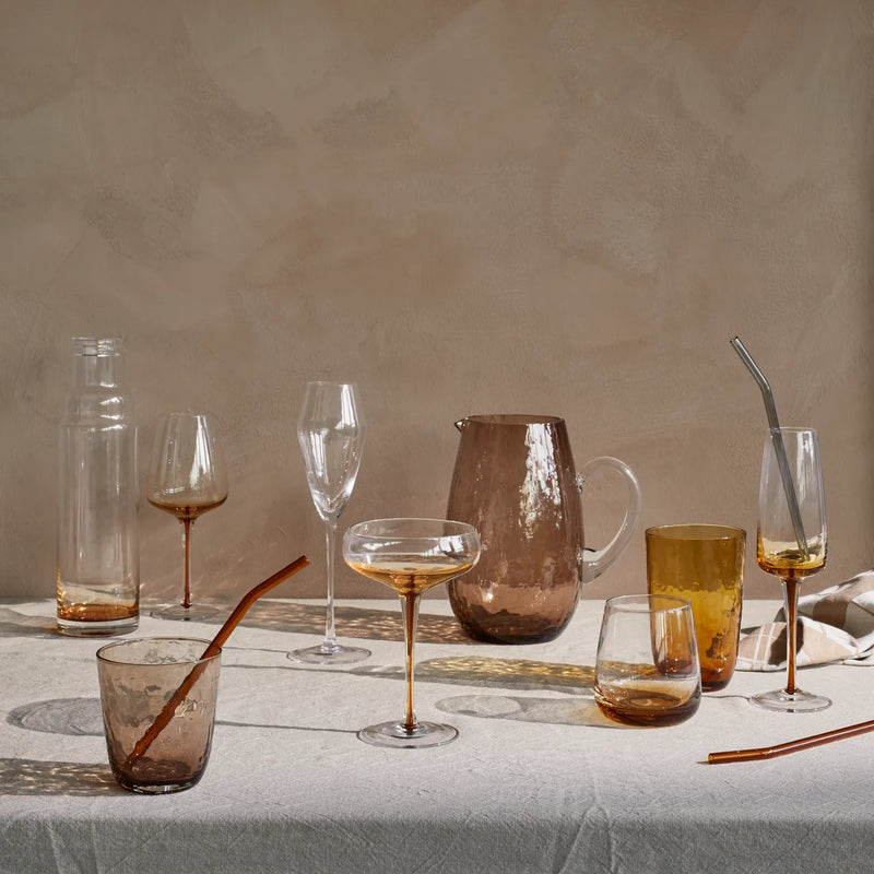Drikkeglas - Hammered - Brun