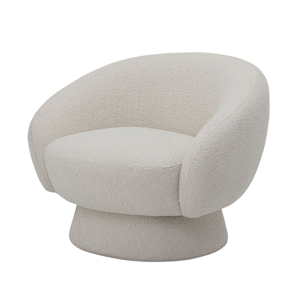 Ted Lounge Stol - Hvid - Polyester