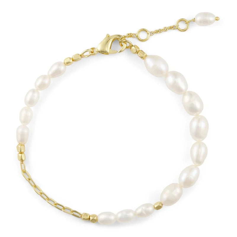 Armbånd med hvide perler