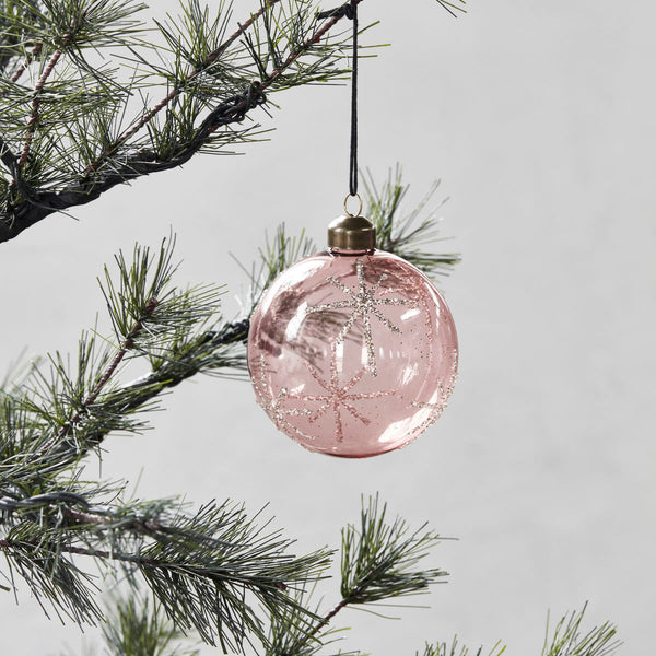 Julekugle - Star - Pink