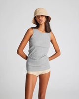 Alberte Cotton Top Gots - Light Grey Melange