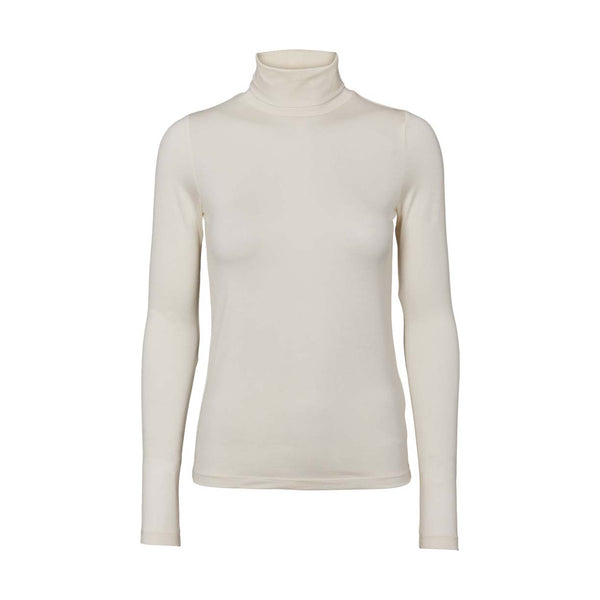Basic Apparel Joline T-Neck Offwhite, hvid dame t-shirt