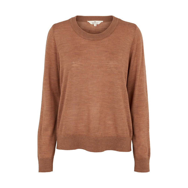Basic Apparel Vera Sweater Apple Cinnamon, brun dame uldtrøje