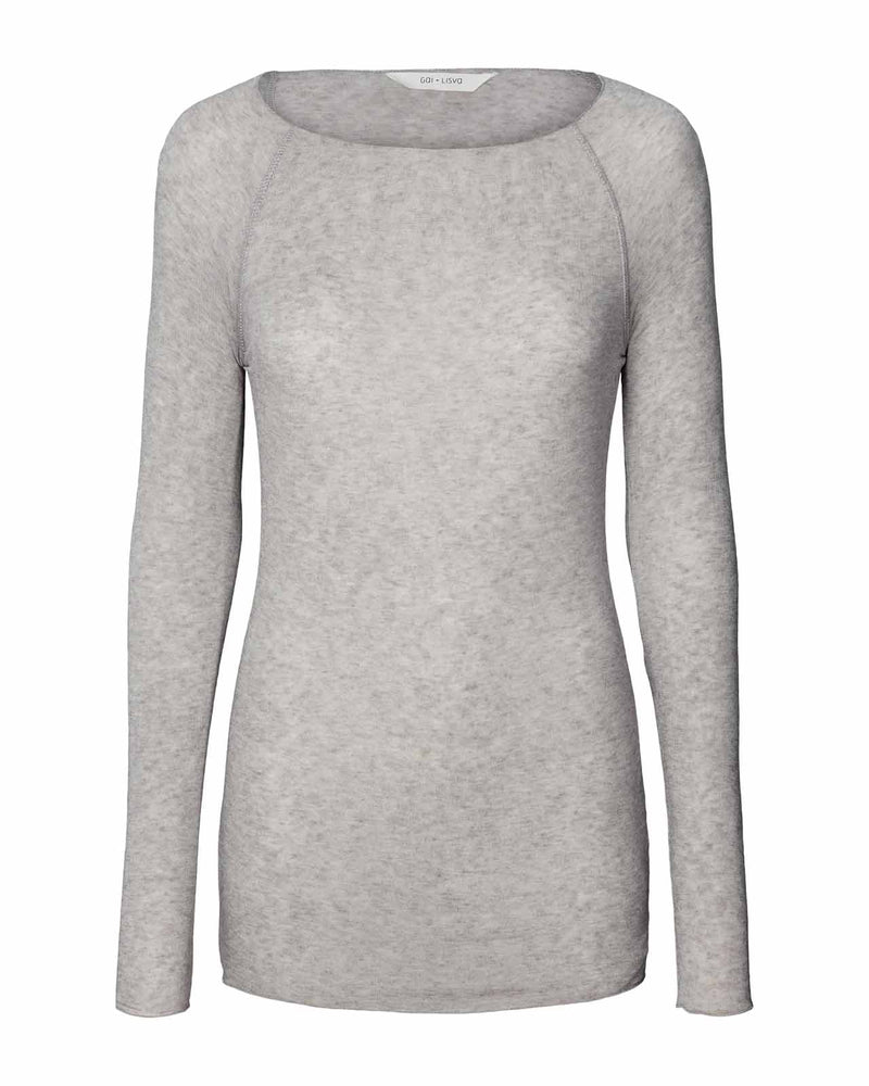 GAI+LISVA Amalie L/S Wool Top - Light Grey Melange