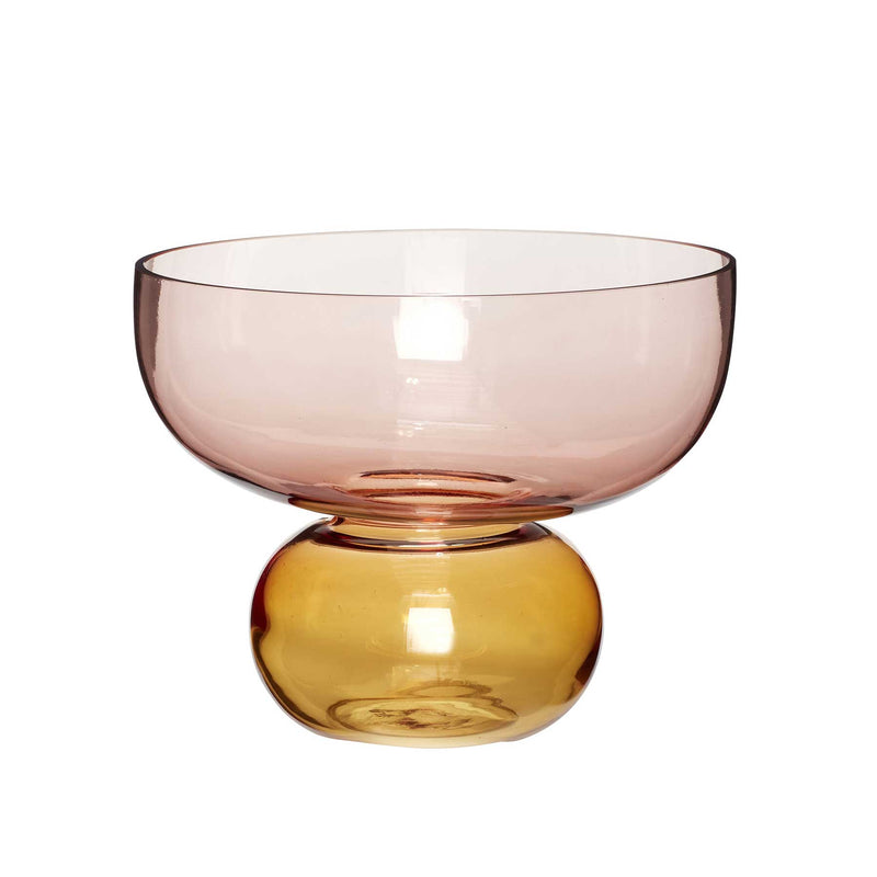 Hübsch - Vase - Glas - Rosa/Ravgul