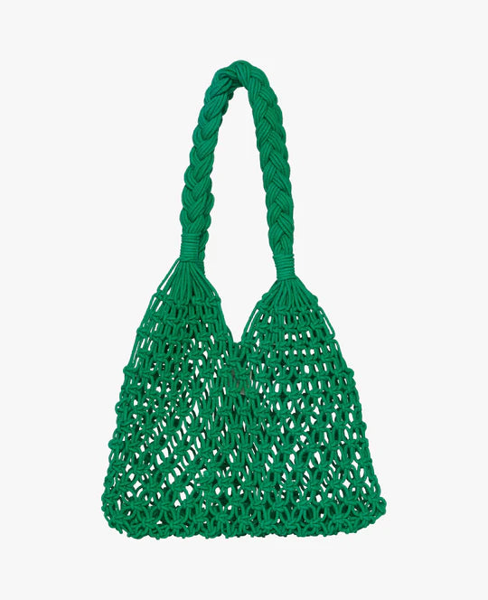 Ivy Macramé Tote Bag - Vivid Green