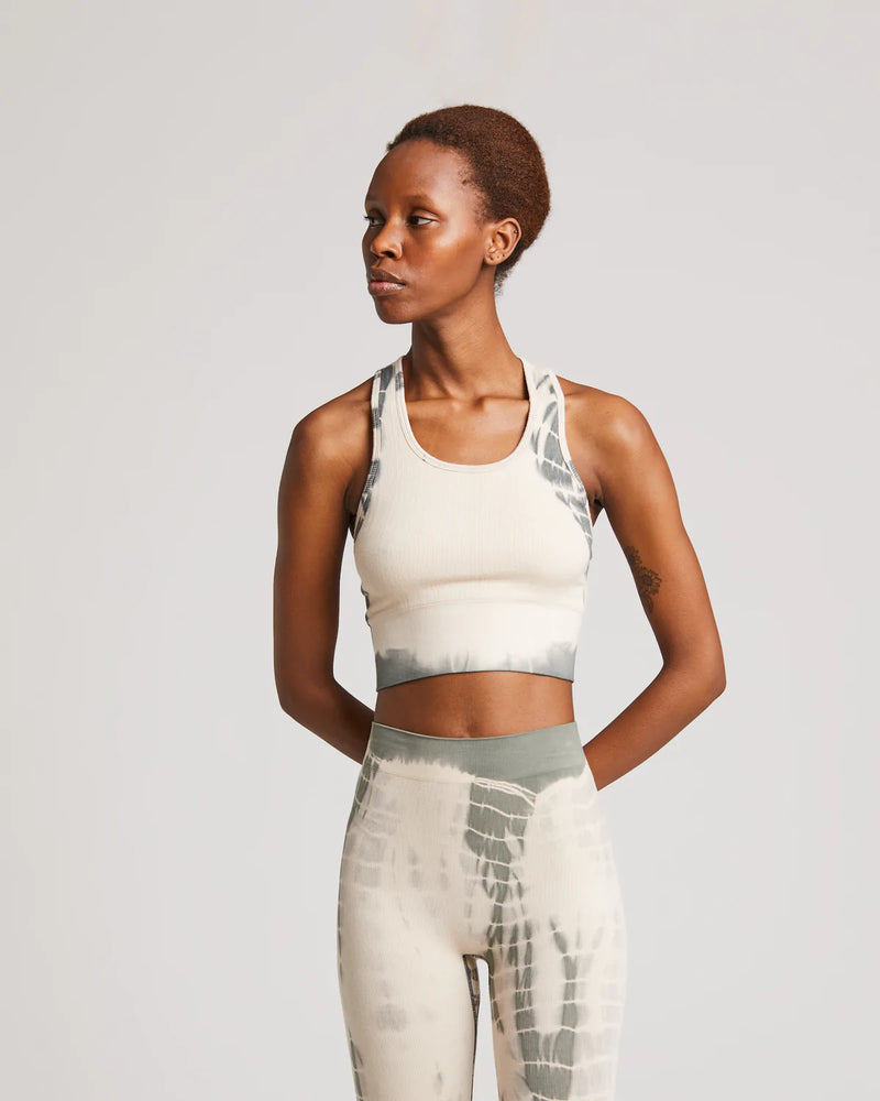 Lifa Tie dye Yoga Top - Vintage white tie dye