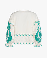 Martha Organic Cotton Top - Green/Off White