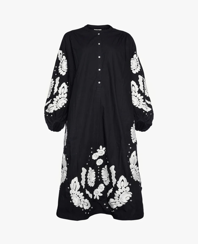 Rikke Organic Cotton Shirt Dress - Black/White