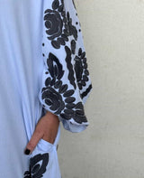 Rikke Organic Cotton Shirt Dress - Blue/Black