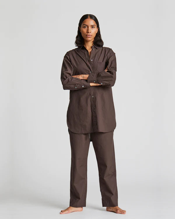 ROSA SHIRT COTTON POPLIN - MULCH