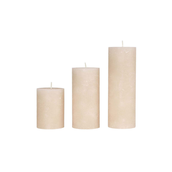 Cozy Living Rustic Candle Shells - 75h - 7x20cm, Beige Stearinlys