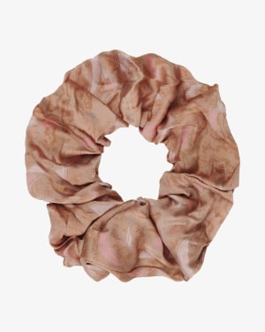 Meadow silk scrunchie - Rosa/beige