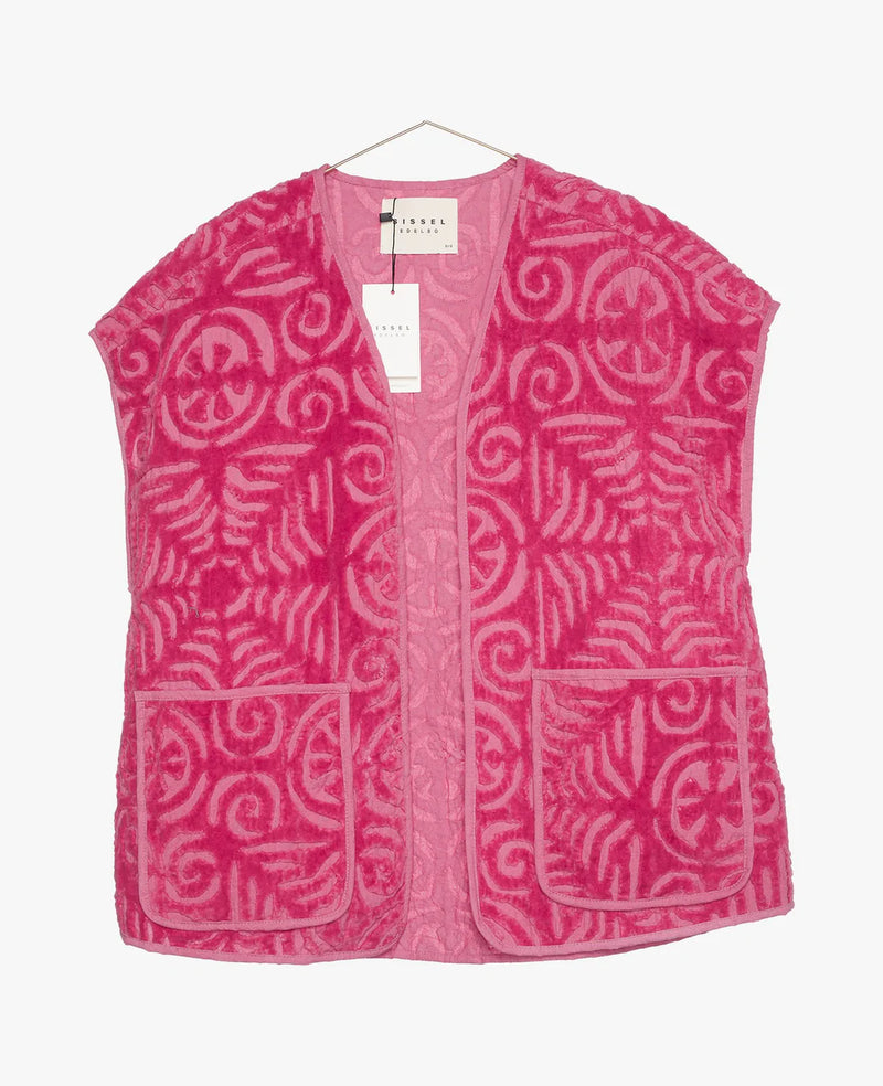 Vida Velvet Blanket Vest - Dull Rose